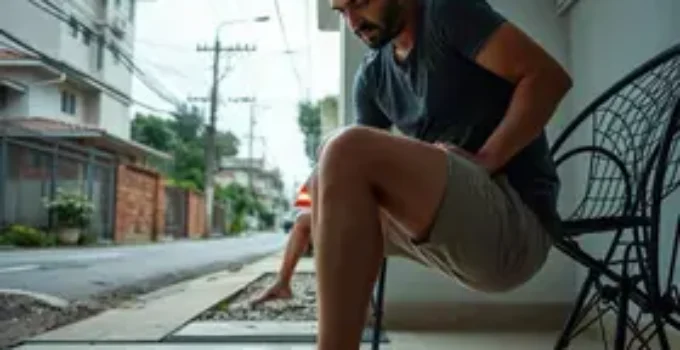 homem cai em casa