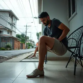 homem cai em casa
